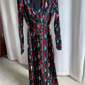 W118 by Walter Baker Black and Red Long Sleeve Dress
